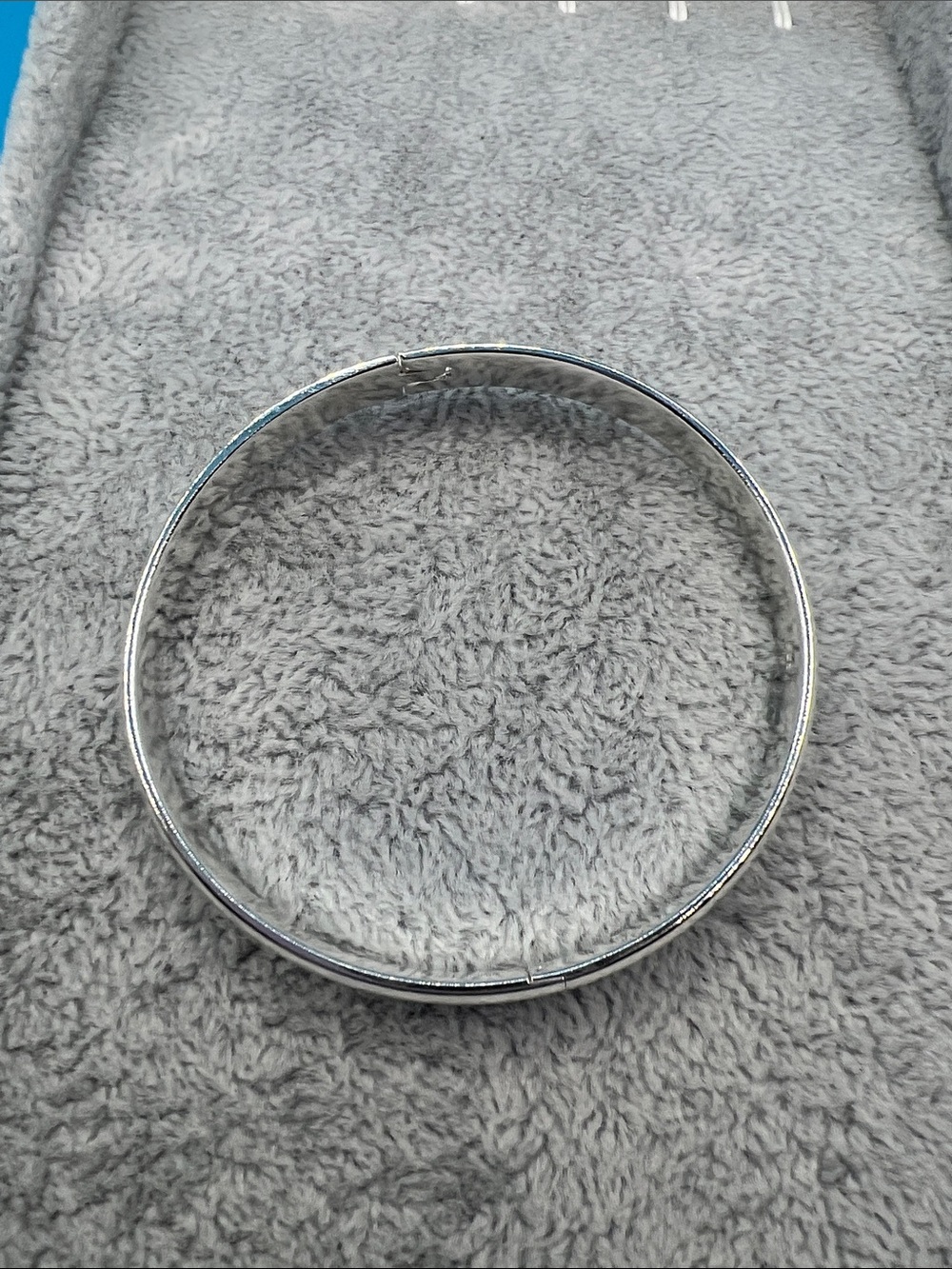 Polished Silver Tone Hinged Bangle